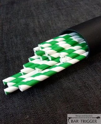 Паперові трубочки біло-зелені 25 шт BarTrigger afc001 фото