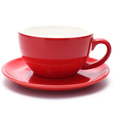 Чашка та блюдце для латте та чаю, набір, 300 мл, червоного кольору YX1501R фото