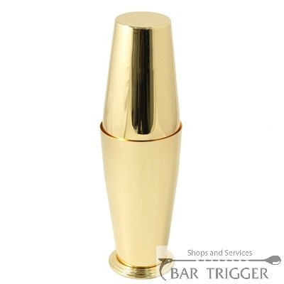 Шейкер Бостон, золотого кольору з п'яткою, Real quality, 750+550 мл, Bar Trigger sh0031 фото