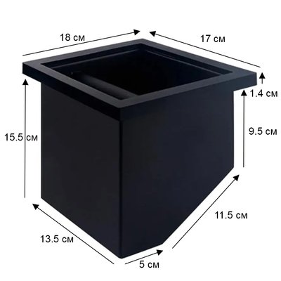 Нок-бокс врезной квадратный, 170х180х150 мм, черного цвета ZLM037 фото