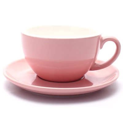 Чашка та блюдце для латте та чаю, набір, 300 мл, рожевого кольору YX1501P фото