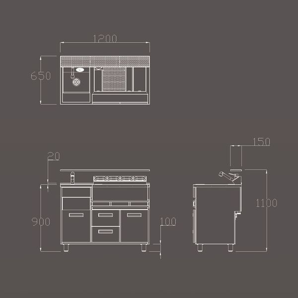 Коктейльна станція на одне робоче місце бармена IMBIBE SOLO (L) CS_CL.1_V1.L.12 фото