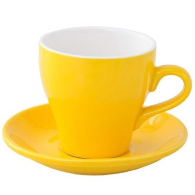 Чашка та блюдце для еспресо, набір, 80 мл, жовтого кольору YX1553Y фото