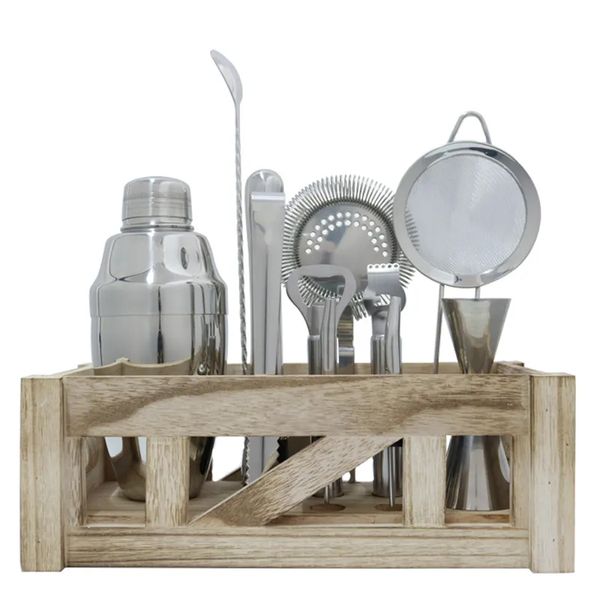 Набір для коктейлю (12 предметів) сріблястого кольору American mixer BarTrigger a183 фото