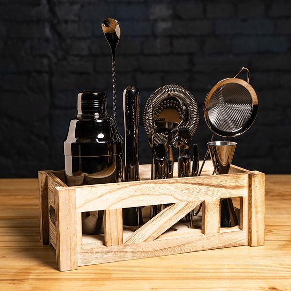 Набір для коктейлю (12 предметів) чорного кольору American mixer BarTrigger a185 фото