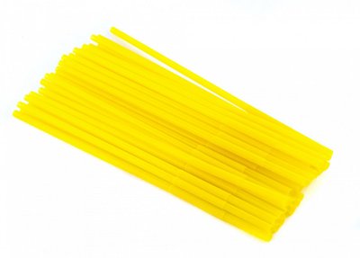 Пластиковые трубочки с коленом 6*260мм, желтые (100шт) afc291 фото