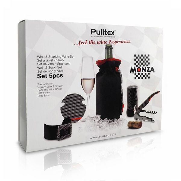 Подарунковий набір для вина 5 предметів, MONZA Complete Set, карбонового кольору, Pulltex 107-836 фото