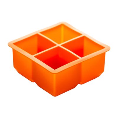 Силіконова форма для льоду помаранчева (4 кубики) BarTrigger ICMD0001 фото