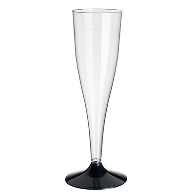 Склянка для шампанського (чорна ніжка) 150 мл op009 фото