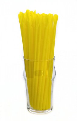 Трубочка желтая, лопатка, 20 см (100 шт) afc285 фото
