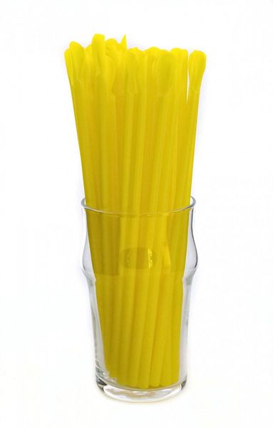 Трубочка желтая, лопатка, 20 см (100 шт) afc285 фото