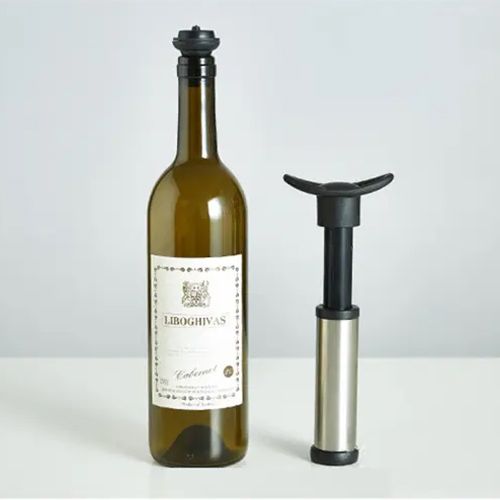 Вакуумный насос для вина с двумя пробками, сталь BarTrigger CPWS0006 фото