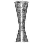 Джигер Aero, сріблястого кольору з гравіюванням Tiki, 1/2 унції, Urban Bar UB3547 фото