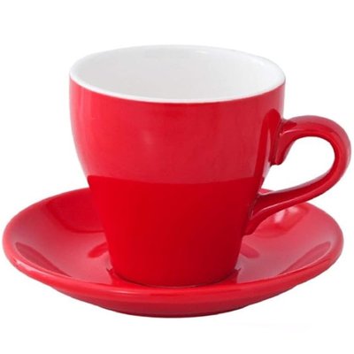 Чашка и блюдце для капучино и чая, набор, 280 мл, красного цвета YX1559R фото