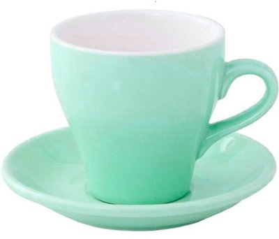 Чашка и блюдце для капучино и чая, набор, 280 мл, бирюзового цвета YX1559LG фото