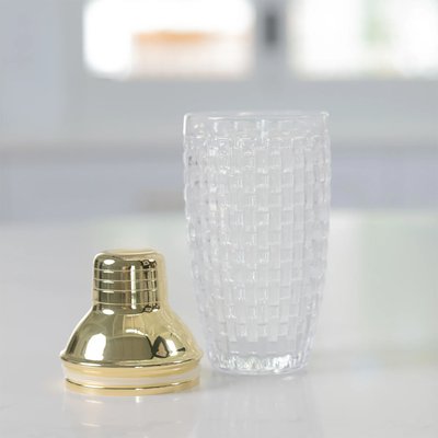 Шейкер скляний, вінтажний, верх золотого кольору, Bossa Nova, 350 мл CTSK0029-GP фото