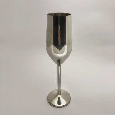 Металевий келих для шампанського сталевого кольору 220 мл smb104 фото