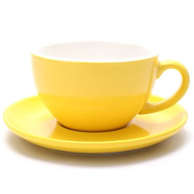 Чашка та блюдце для латте та чаю, набір, 300 мл, жовтого кольору YX1501Y фото