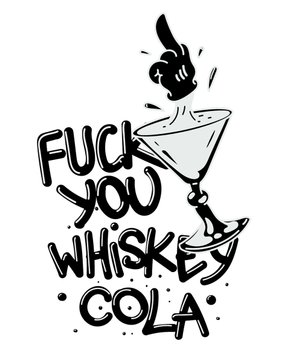 Марки на сахарной бумаге "F*ck you wiskey cola", 3,5х3 см, (10шт) Est005 фото