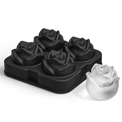 Силіконова форма для льоду чорна, троянди (4 шт) ICMD0020-BLA фото
