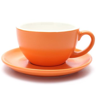 Чашка та блюдце для латте та чаю, набір, 300 мл, помаранчевого кольору YX1501O фото