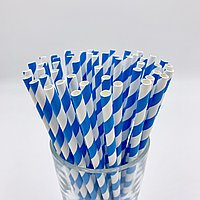 Бумажные трубочки бело-синие витые, 25 шт afc255 фото