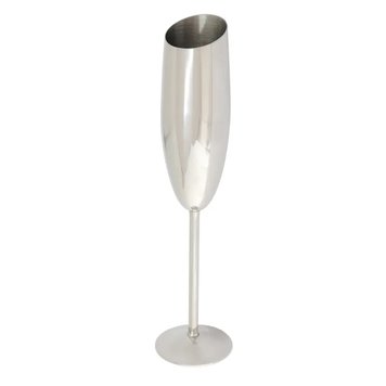 Келих сталевий для шампанського, скошені, 240 мл, сріблястого кольору c31 фото