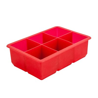 Силіконова форма для льоду червона (6 кубів) 4,8 х4, 8 cм BarTrigger ICMD0002 фото