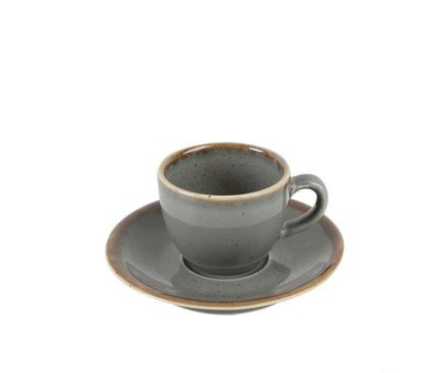 Чашка кавова 80 мл з блюдцем 120 мм у наборі, Dark Gray 213-212109.DG фото