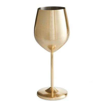 Бокал для вина металлический золотого цвета 500 мл, BarTrigger smb087 фото