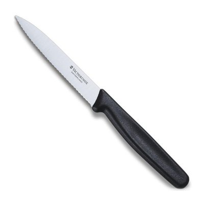 Кухонный нож Victorinox Paring лезвие 10 см волнистое с черн.ручкой Vx50733 фото