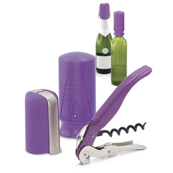 Подарочный набор для вина 3 предмета, Wine & Champ. Starter Set, фиолетового цвета, Pulltex 107-782 фото