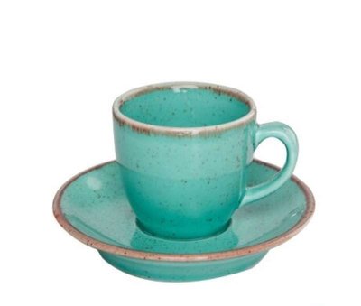 Чашка кофейная 80 мл с блюдцем 120 мм в наборе, Seasons Turquoise 213-212109.T фото