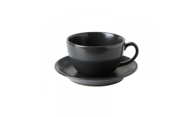 Чашка чайная 320 мл с блюдцем 160 мм в наборе, Seasons Black 213-222134.Bl фото