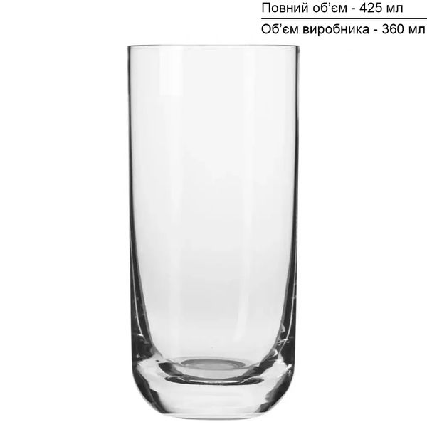 Склянка Long Drink, 360 мл (реальний об'єм 425 мл), Glamour 5900345876993 фото